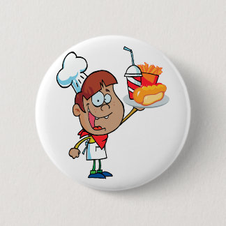 Chapa Redonda De 5 Cm personalizado de camarero de comida rápida