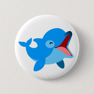 Chapa Redonda De 5 Cm Personalizado de Cute Laughin Dolphin
