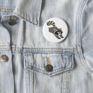 Chapa Redonda De 5 Cm Personalizado de Cute Prankish Raccoon
