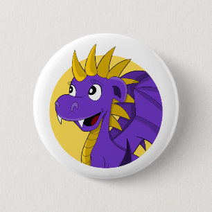 Chapa Redonda De 5 Cm Personalizado de dragón morado