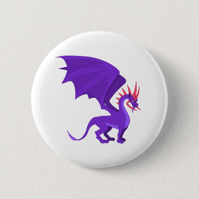 Chapa Redonda De 5 Cm Personalizado de dragón morado (Anverso)