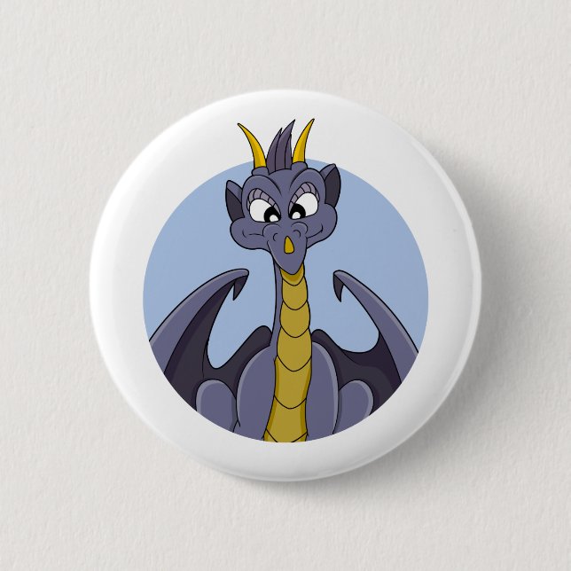 Chapa Redonda De 5 Cm Personalizado de dragón morado (Anverso)