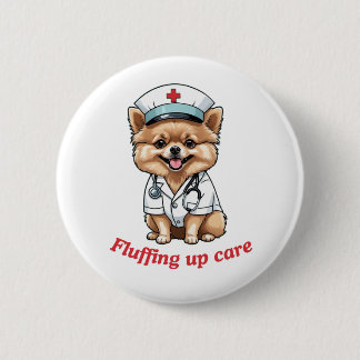 Chapa Redonda De 5 Cm Personalizado de enfermería con diseño de perro de
