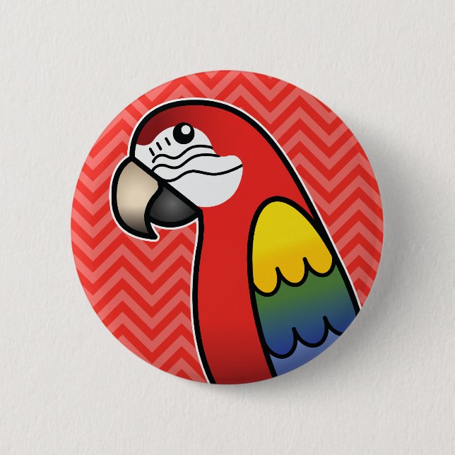 Chapa Redonda De 5 Cm Personalizado de escarlata Macaw Parrot Bird (Anverso)