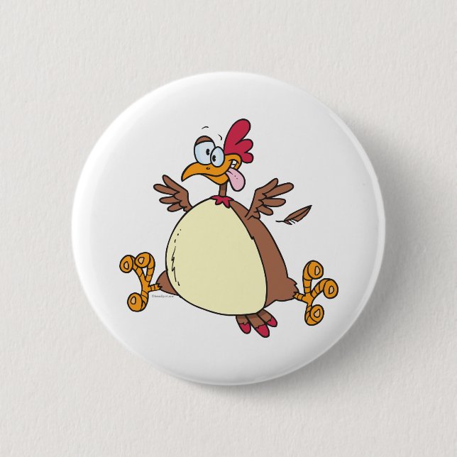 Chapa Redonda De 5 Cm personalizado de gallina loca (Anverso)