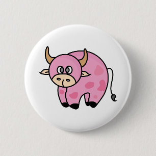 Chapa Redonda De 5 Cm Personalizado de ideas de diseño de fresa de vaca