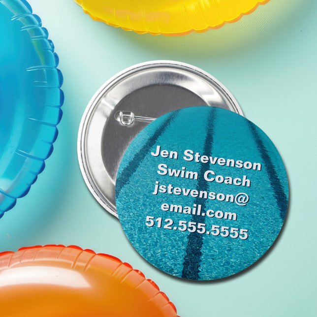 Chapa Redonda De 5 Cm Personalizado de la Compañía de Piscina o del Inst (Subido por el creador)