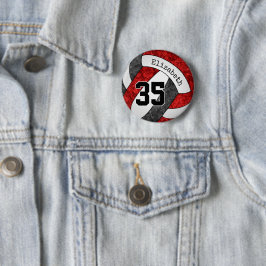 Chapa Redonda De 5 Cm personalizado de los colores del equipo rojo de vo