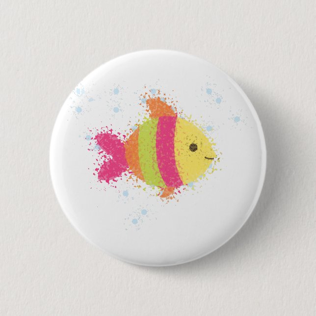 Chapa Redonda De 5 Cm Personalizado de peces de cuta (Anverso)