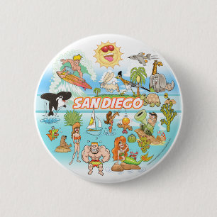 Chapa Redonda De 5 Cm Personalizado de San Diego