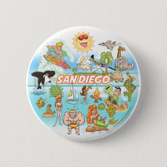 Chapa Redonda De 5 Cm Personalizado de San Diego (Anverso)