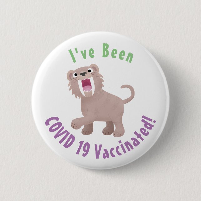 Chapa Redonda De 5 Cm Personalizado de Smilodon del tigre dientes de Cut (Anverso)