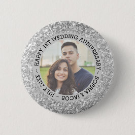 Chapa Redonda De 5 Cm Personalizado del aniversario del boda