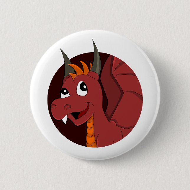 Chapa Redonda De 5 Cm Personalizado del dragón rojo (Anverso)