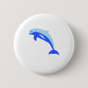 Chapa Redonda De 5 Cm Personalizado del océano delfín azul y alegre