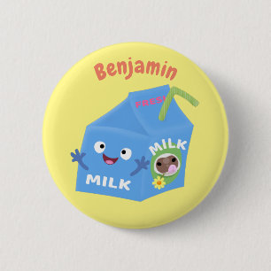 Chapa Redonda De 5 Cm Personalizado del personaje de la caja de leche fe