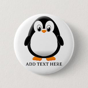 Chapa Redonda De 5 Cm Personalizado del Personalizado de Pingüino Cute