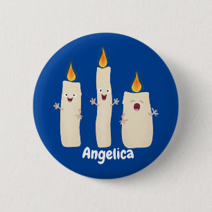 Chapa Redonda De 5 Cm Personalizado del trío de velas de canto lindo