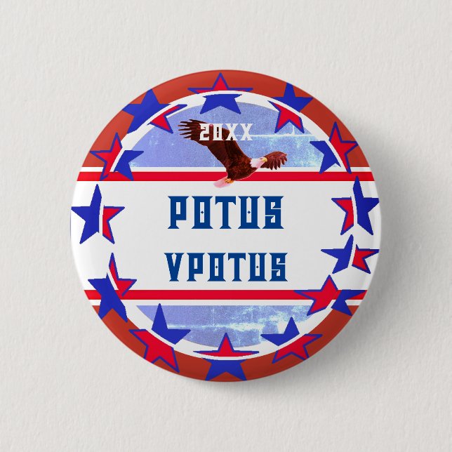 Chapa Redonda De 5 Cm Personalizado - Elección Potus - Vice Potus (Anverso)