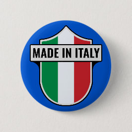 Chapa Redonda De 5 Cm Personalizado Escudo "Hecho En Italia"