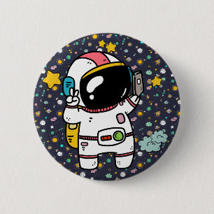 Chapa Redonda De 5 Cm Personalizado espacial astronauta