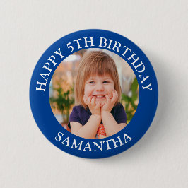 Chapa Redonda De 5 Cm Personalizado Feliz Cumpleaños Foto Nombre Edad