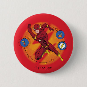 Chapa Redonda De 5 Cm Personalizado Flash Laboratory Running Graphic