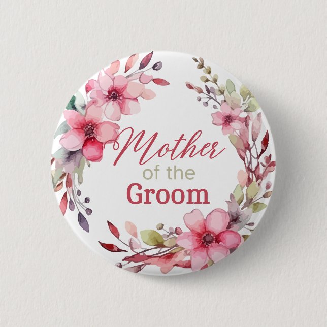 Chapa Redonda De 5 Cm Personalizado floral Madre de la ducha nupcial de  (Anverso)