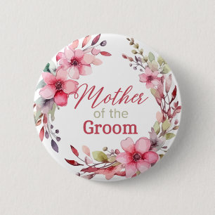 Chapa Redonda De 5 Cm Personalizado floral Madre de la ducha nupcial de