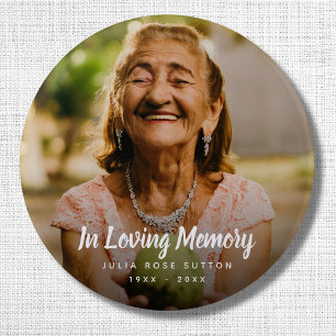 Chapa Redonda De 5 Cm Personalizado Foto Memorial Homenaje a la Muerte e