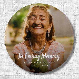 Chapa Redonda De 5 Cm Personalizado Foto Memorial Homenaje a la Muerte e