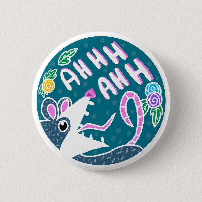Chapa Redonda De 5 Cm Personalizado gracioso gritando a Possum (Anverso)