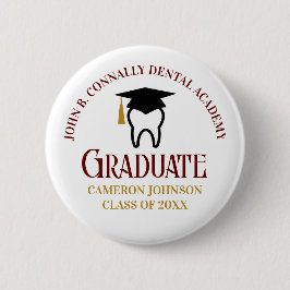 Chapa Redonda De 5 Cm Personalizado Graduación de la Escuela Dental Maro