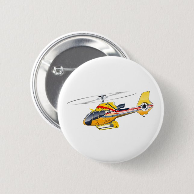 Chapa Redonda De 5 Cm Personalizado Helicopter (Anverso y reverso)
