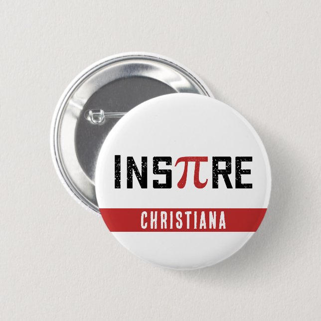 Chapa Redonda De 5 Cm Personalizado InsPire Pi Day | Regalos de matemáti (Anverso y reverso)