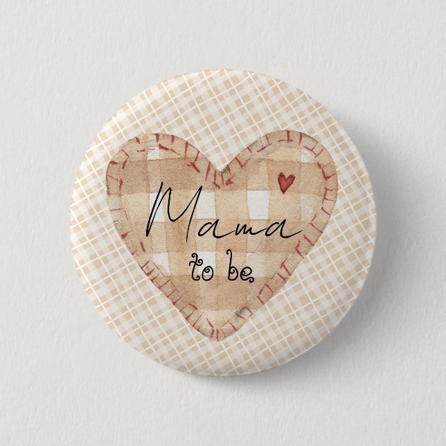 Chapa Redonda De 5 Cm Personalizado lindo corazón rústico Tartán patrón  (Anverso)