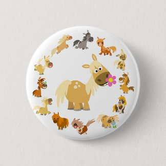 Chapa Redonda De 5 Cm Personalizado lindo Ponies Mandala Button Badge
