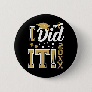 Chapa Redonda De 5 Cm Personalizado Lo Hice Graduación Oro Graduado Clas