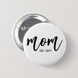 Chapa Redonda De 5 Cm Personalizado Mamá Est. Tipografía moderna del gui