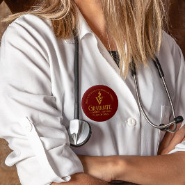 Chapa Redonda De 5 Cm Personalizado Maroon Gold Licenciado en Veterinari
