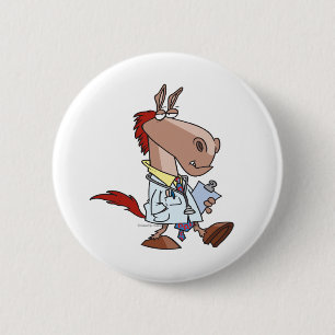 Chapa Redonda De 5 Cm personalizado médica de caballos divertidos