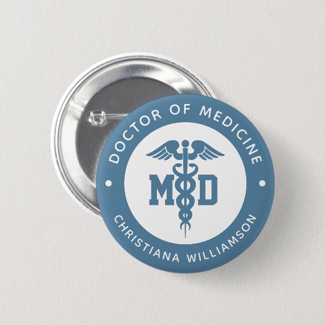 Chapa Redonda De 5 Cm Personalizado Médica de Medicina Médica Graduación (Anverso y reverso)