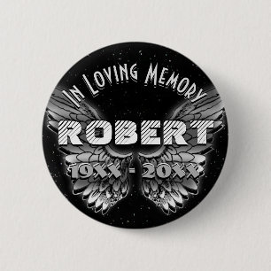 Chapa Redonda De 5 Cm Personalizado Memorial Angel Wings