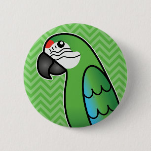 Chapa Redonda De 5 Cm Personalizado Militar Macaw Parrot Bird