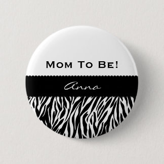 Chapa Redonda De 5 Cm Personalizado moderno V04 del estampado de zebra