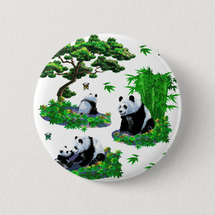 Chapa Redonda De 5 Cm personalizado panda lindo