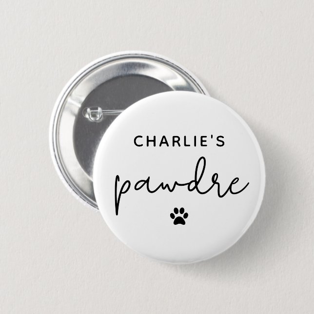 Chapa Redonda De 5 Cm Personalizado Pawdre Typography Dog Dad New Dog (Anverso y reverso)
