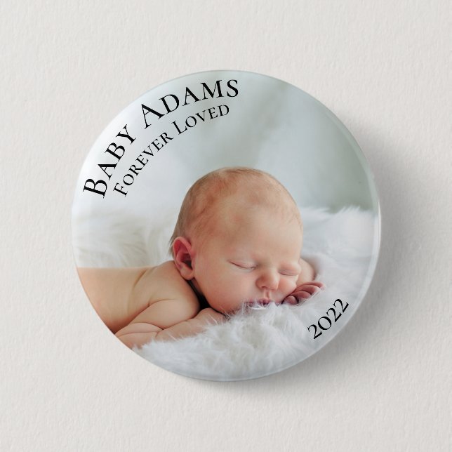 Chapa Redonda De 5 Cm Personalizado Photo Baby Funeral Para Siempre Amad (Anverso)