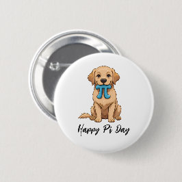 Chapa Redonda De 5 Cm Personalizado Pi Day Dog Con Símbolo Pi | Feliz Dí