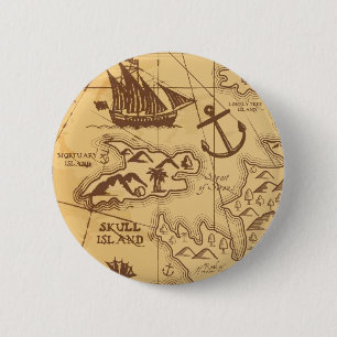 Chapa Redonda De 5 Cm Personalizado Pirate mapa punto de tierra Familia